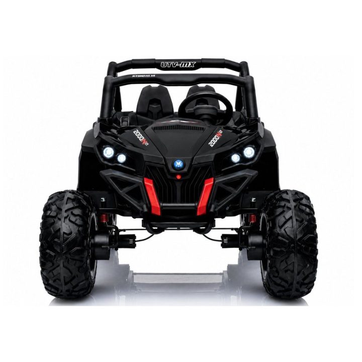 Juodas akumuliatorinis automobilis Jeep XMX603 su MP3