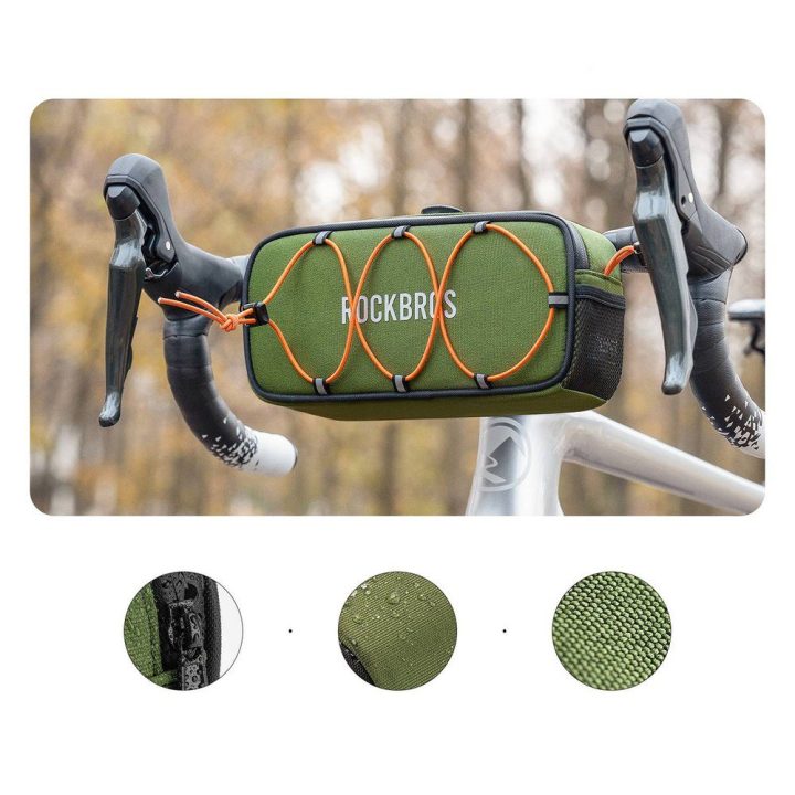 Dviračio vairo krepšys Rockbros TL001 ROAD TO SKY 1,9 l, žalias