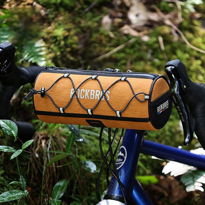 Dviračio vairo krepšys Rockbros TL002 ROAD TO SKY 1,5 l, oranžinis