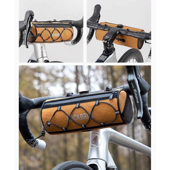 Dviračio vairo krepšys Rockbros TL002 ROAD TO SKY 1,5 l, oranžinis