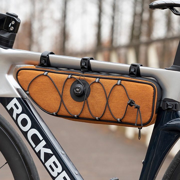 Dviračio rėmo krepšys Rockbros TL003 ROAD TO SKY 2 l, vandeniui atsparus, oranžinis