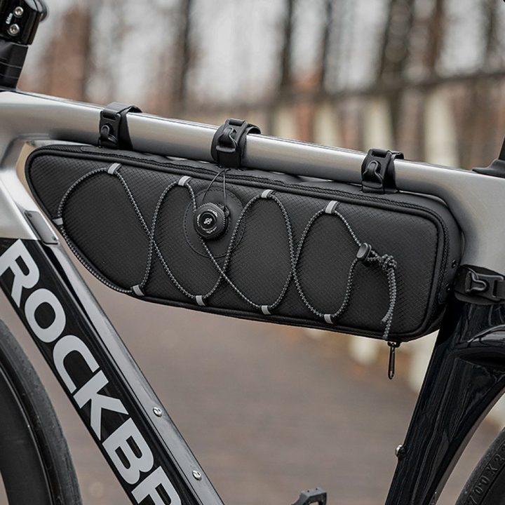 Dviračio rėmo krepšys Rockbros TL003 ROAD TO SKY, 2 l, juodas