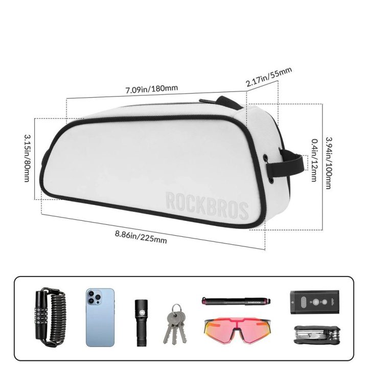 Dviračio rėmo krepšys Rockbros TL004 ROAD TO SKY 0,7 l, baltas