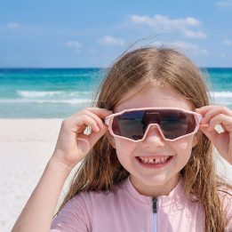 Vaikiški fotochrominiai dviračio akiniai Rockbros SP383 su UV400 apsauga, rožiniai