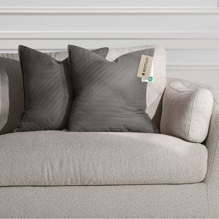 Pagalvės užvalkalas Sofa AmeliaHome 50 × 70 cm, pilkai sidabrinis, 2 vnt.
