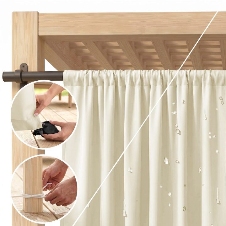 Kreminė užuolaida su kilpomis AmeliaHome Oxford Molte Pleat 155 × 220 cm