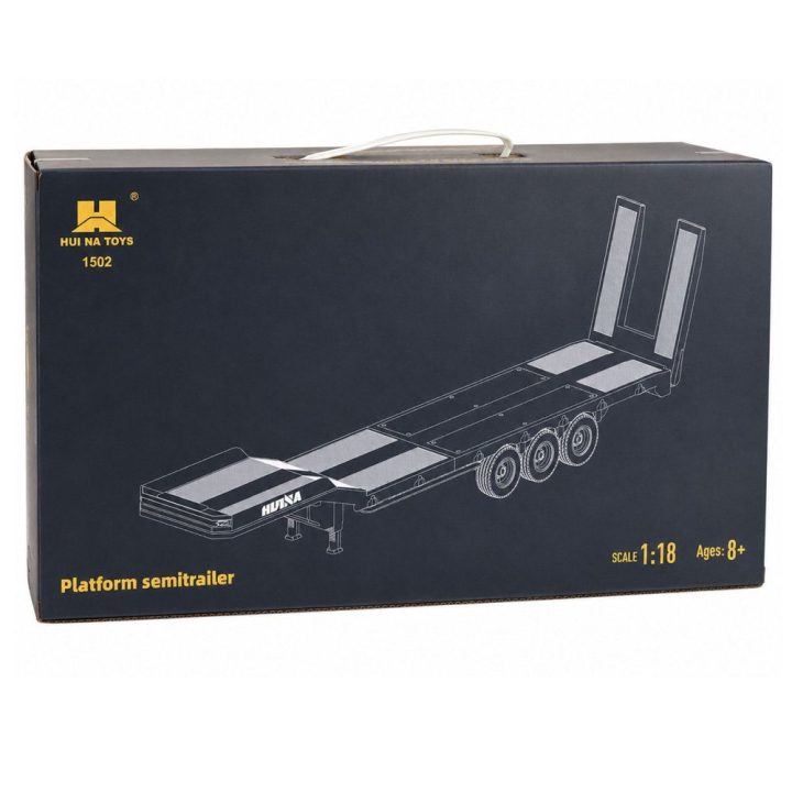 Žaislinė žemo profilio platforma priekaba Scania 770S Huina, pilka, 1:18