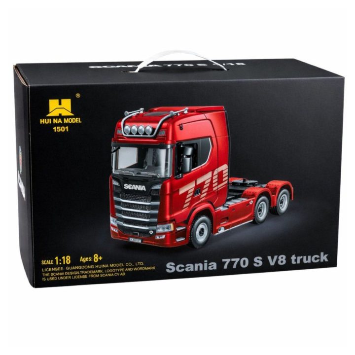 Žalias žaislinis RC sunkvežimis Scania 770S 1:18