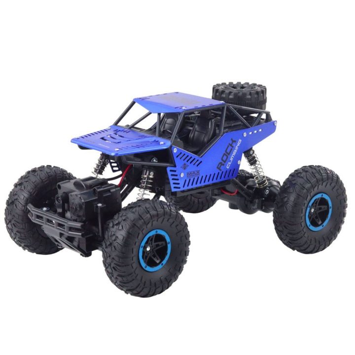 Mėlynas žaislinis bekelės automobilis su 2,4 GHz pultu, 1:16