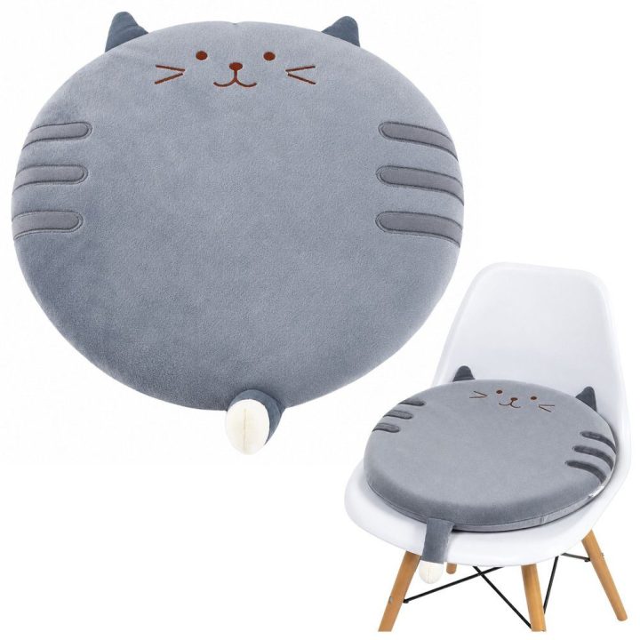Pilkas pliušinis katės sėdynės pagalvėlė 40 cm