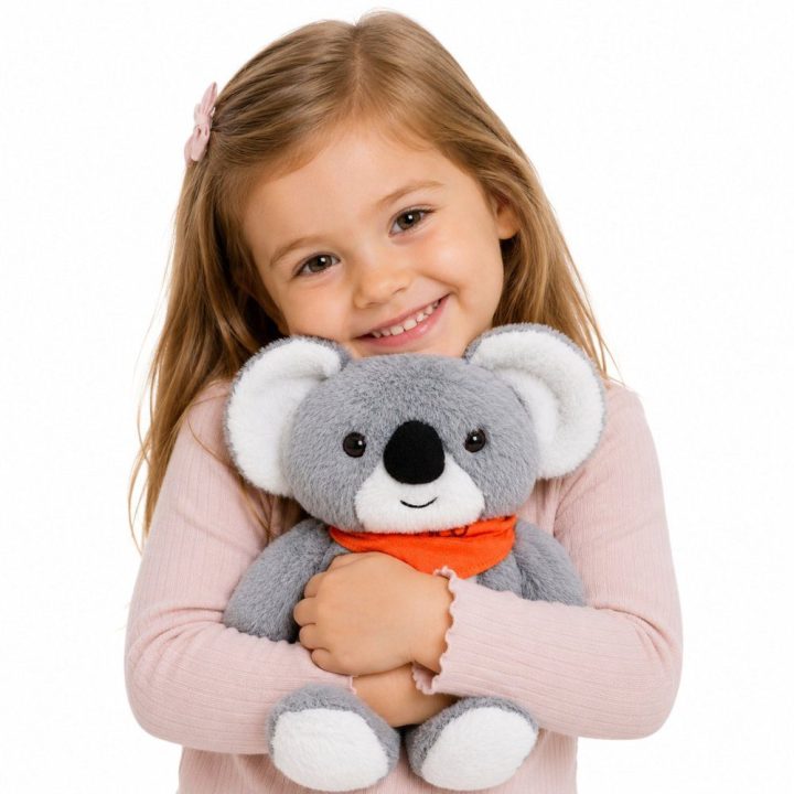 Pilkas svertinis koalos pliušinis žaislas, 1,3 kg, 35 cm