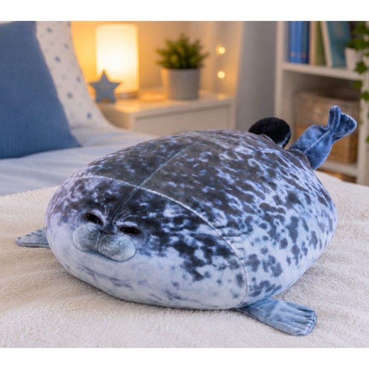 Pilkas pliušinis ruonis 38 cm