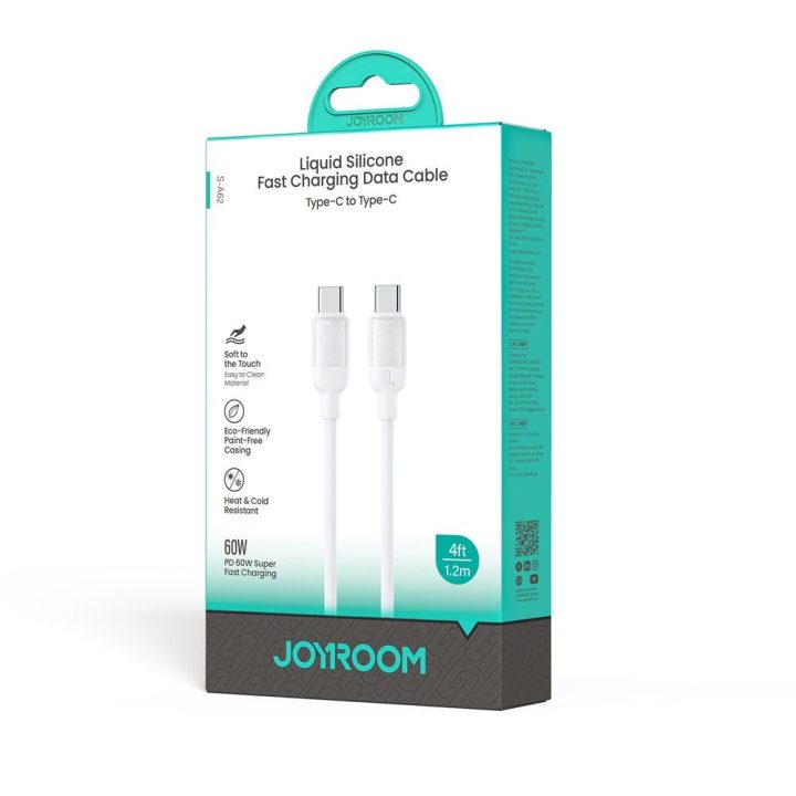 USB-C į USB-C laidas 60 W 1,2 m Joyroom S-A62 Lively Series, baltas