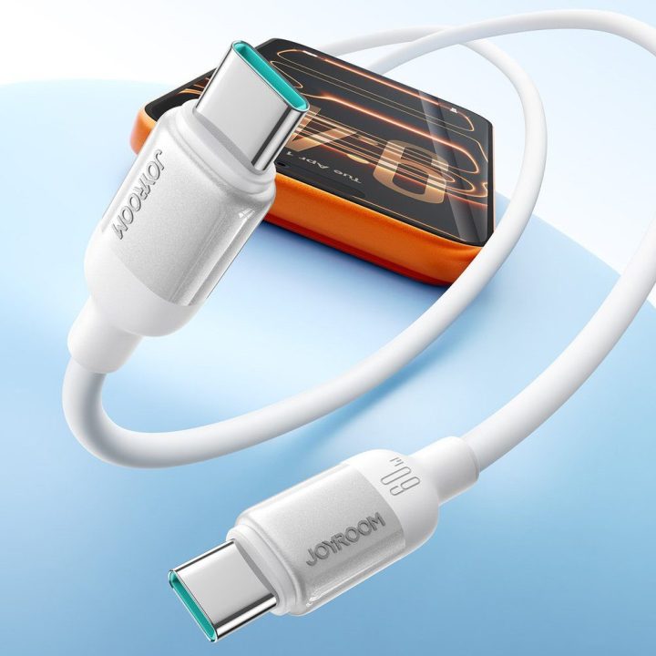 USB-C į USB-C laidas 60 W 1,2 m Joyroom S-A62 Lively Series, baltas