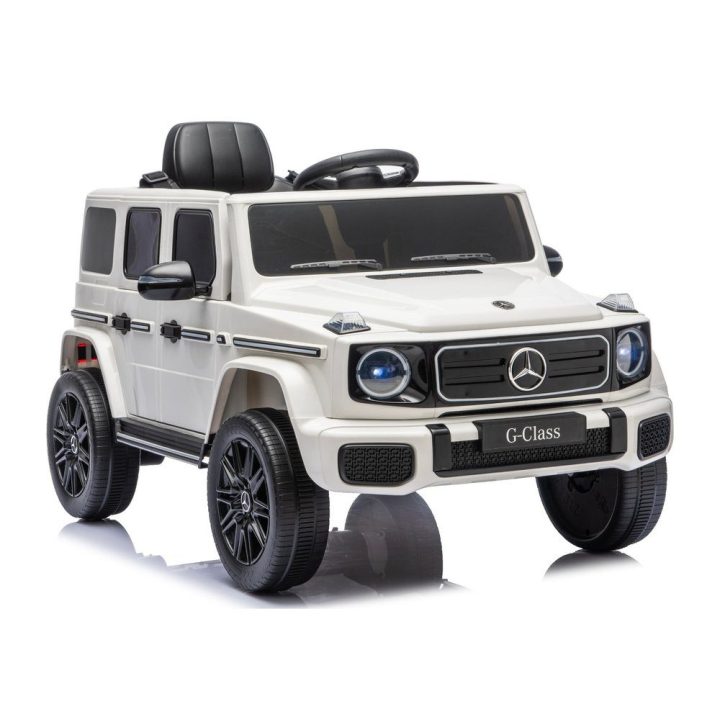 Baltas akumuliatorinis automobilis Mercedes G 4x4 24V 2580