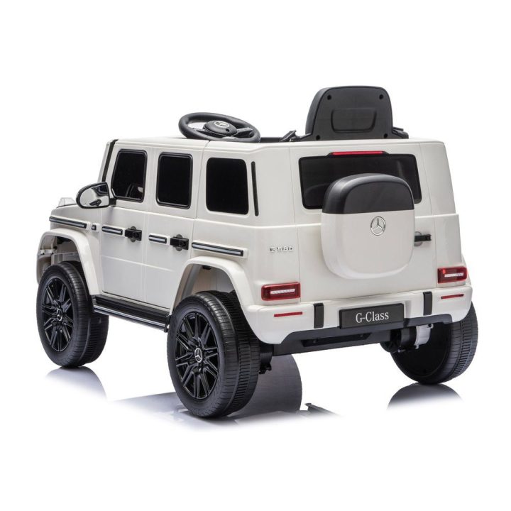 Baltas akumuliatorinis automobilis Mercedes G 4x4 24V 2580