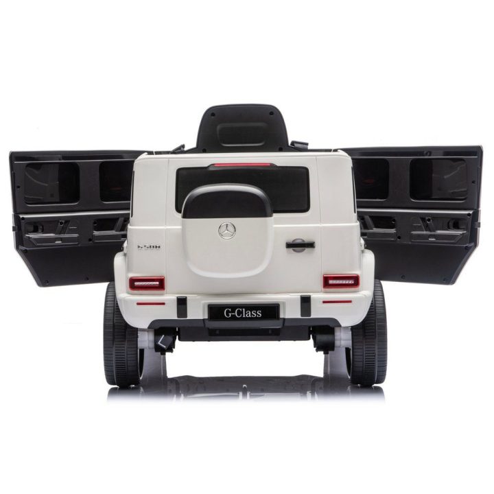 Baltas akumuliatorinis automobilis Mercedes G 4x4 24V 2580