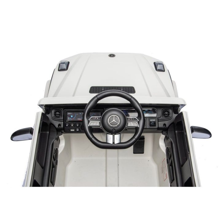 Baltas akumuliatorinis automobilis Mercedes G 4x4 24V 2580