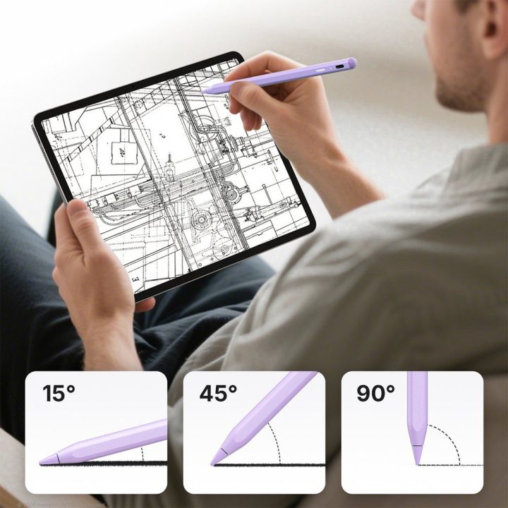 Metapen A8 aktyvus stylus rašiklis iPad su USB-C įkrovimu, violetinis