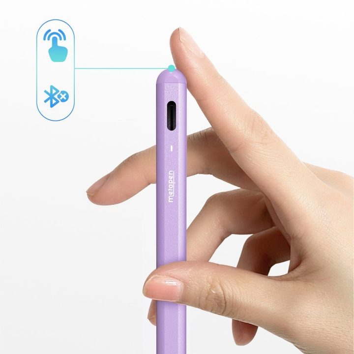 Metapen A8 aktyvus stylus rašiklis iPad su USB-C įkrovimu, violetinis