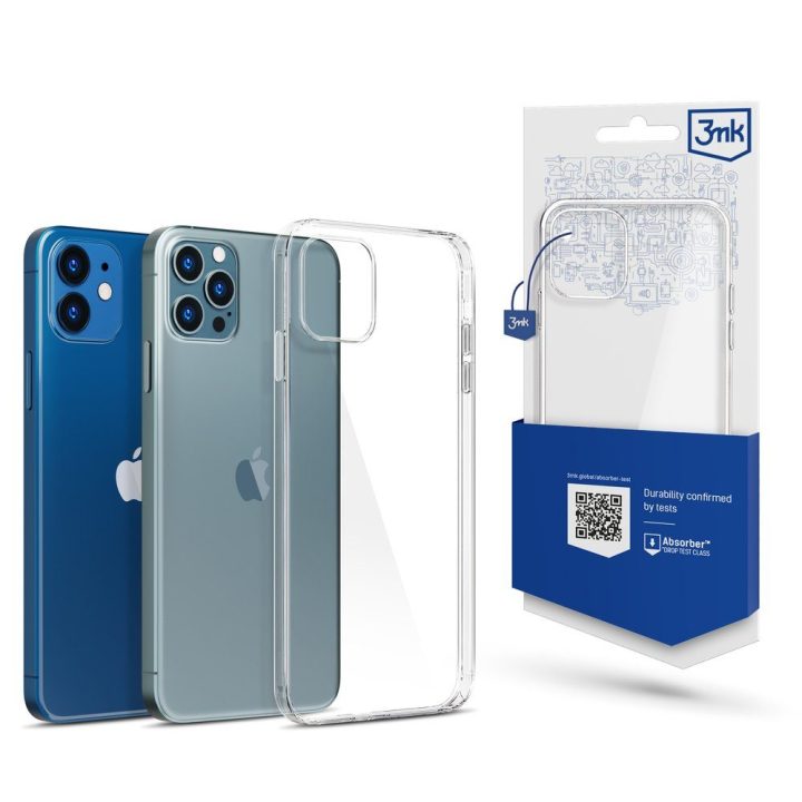 Telefono dėklas Apple iPhone 12/12 Pro 3mk Clear Case, skaidrus