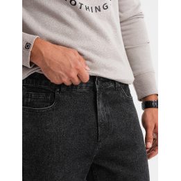Vyriškos juodos cargo kelnės slim fit su bleached efektu
