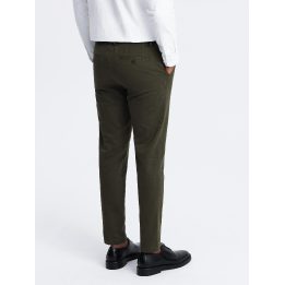 Moteriškos alyvuogių spalvos slim fit chino kelnės