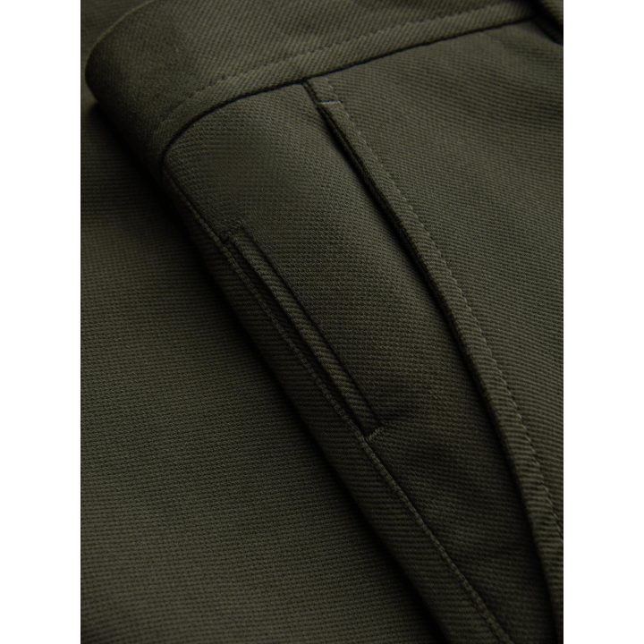 Moteriškos alyvuogių spalvos slim fit chino kelnės
