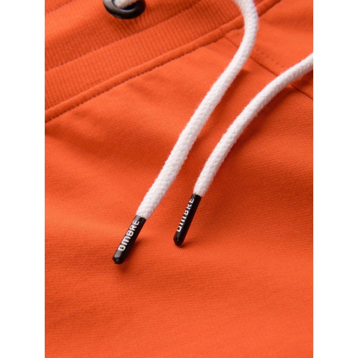 Vyriški oranžiniai medvilniniai šortai su raišteliu