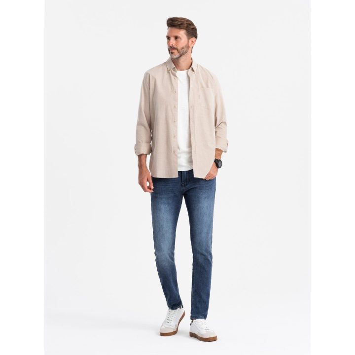 Vyriški mėlyni slim fit džinsai su elastanu
