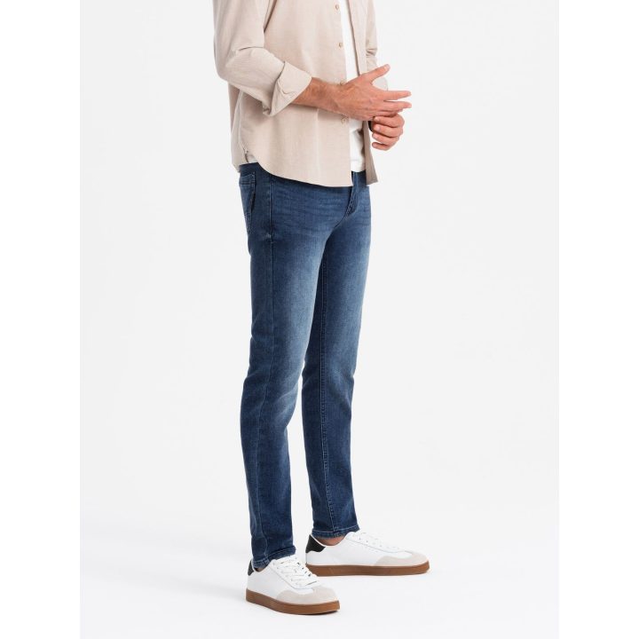 Vyriški mėlyni slim fit džinsai su elastanu