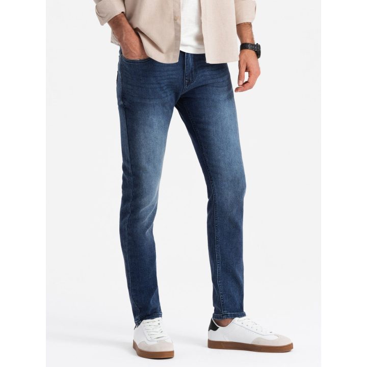 Vyriški mėlyni slim fit džinsai su elastanu