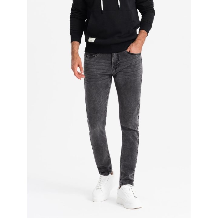 Vyriški pilki slim fit džinsai su elastanu