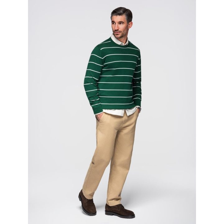 Vyriškas žalias dryžuotas megztinis