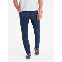 Vyriški tamsiai mėlyni slim fit džinsai su elastanu