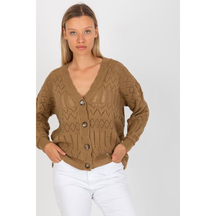 Sweater Sweter Damski Model LC 8022.04P Dark Smėlio spalvos - Rue Paris