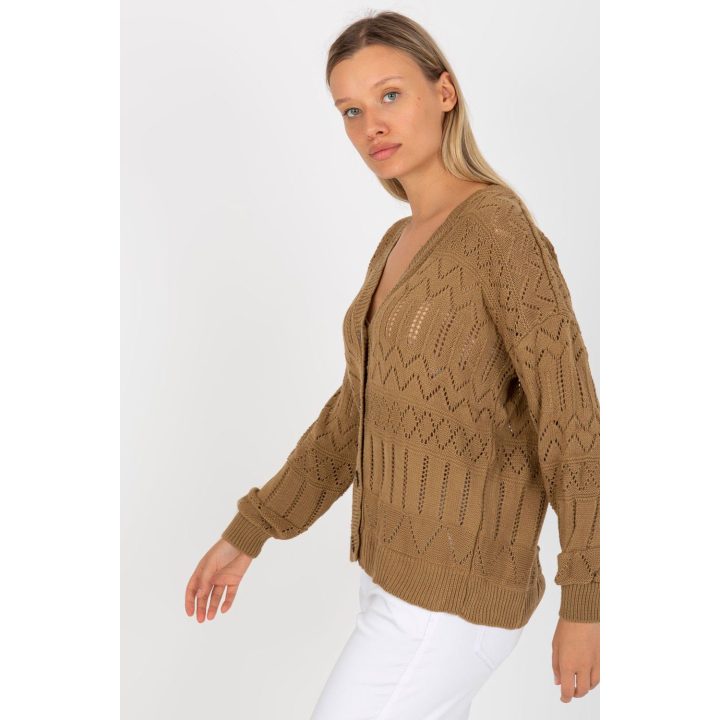 Sweater Sweter Damski Model LC 8022.04P Dark Smėlio spalvos - Rue Paris