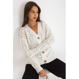 Megztinis Sweter Damski LC 8022.04P Ecru - Rue Paris