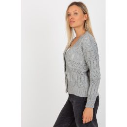 Megztinis Sweter Damski LC 8022.04P Grey - Rue Paris