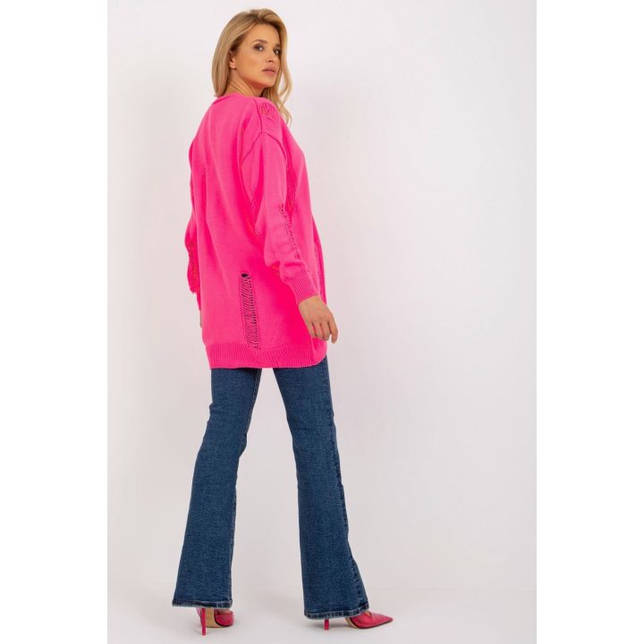 Megztinis megztinis LC 8042.69 Fluo Pink - Rue Paris