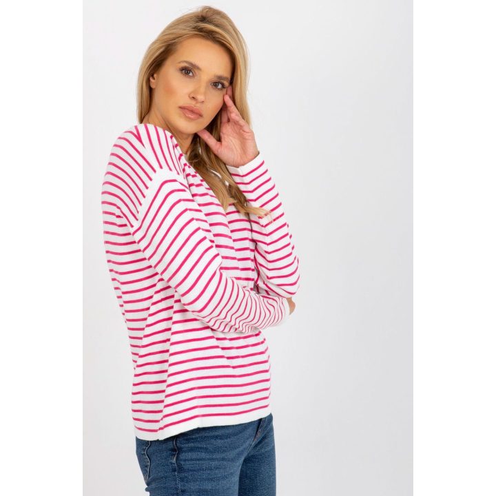 Sweter Damski LC 6006.22 Balta/rožinė - Rue Paris