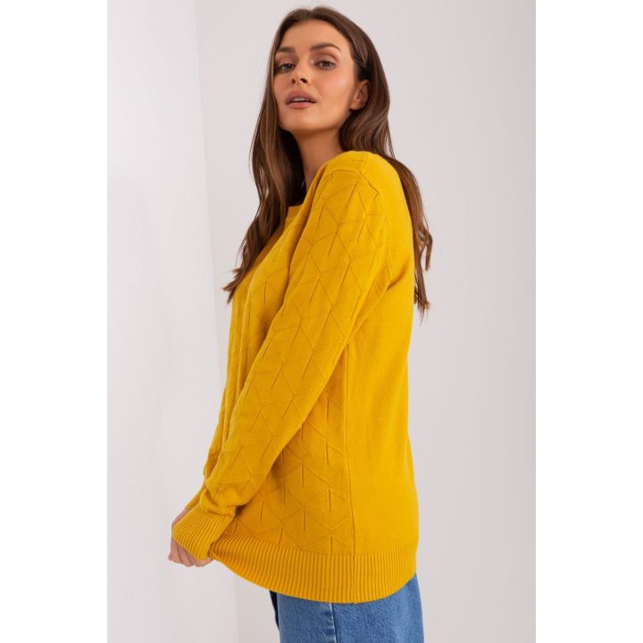 Sweter Damski Tamsiai geltona