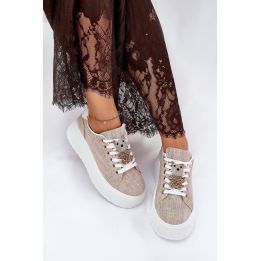 Sportiniai bateliai su meškučio raštu, smėlio spalvos