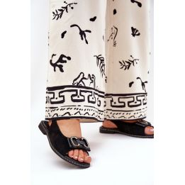 Basutės moterims, elegantiškos, odinės, juodos