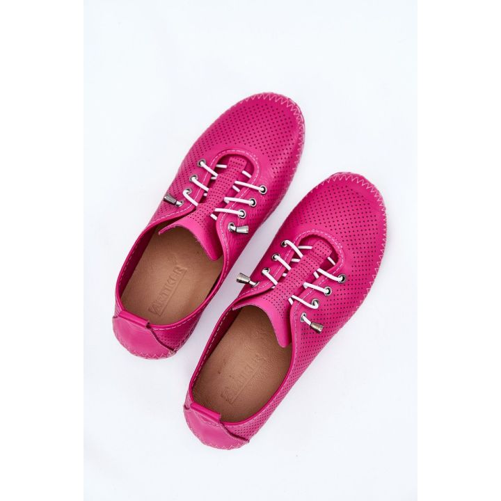 Bateliai moterims iš natūralios odos rožinės spalvos