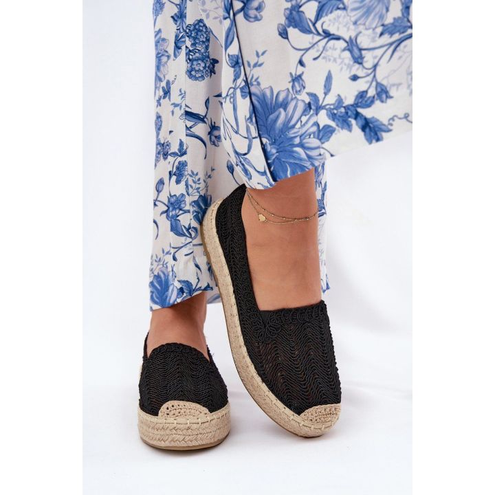 Espadrilės moterims su platforma juodos Vinceza