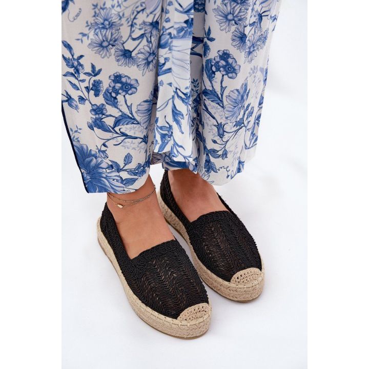 Espadrilės moterims su platforma juodos Vinceza