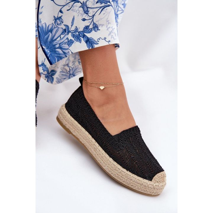 Espadrilės moterims su platforma juodos Vinceza