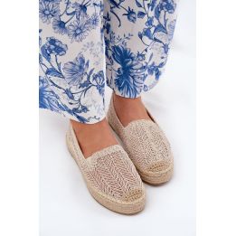 Espadrilės moterims smėlio spalvos su platforma