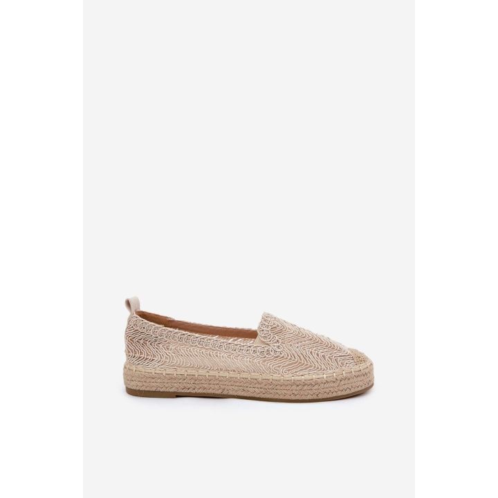 Espadrilės moterims smėlio spalvos su platforma